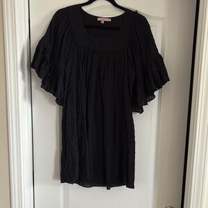 Calypso St. Barth Black Ruffled Women's dress